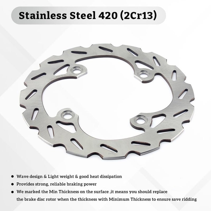 SFriding ATV Brake Rotor Rear Disc 'Counterbore Hole' for Kawasaki KFX400 (KSF400) 2003-2006, for Suzuki LT-Z400 QuadSport Z 2003-2013, for Honda TRX400EX Sportrax 1999-2008 /TRX400X 2009-2014 - Image 4